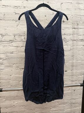 Market & Spruce Navy Blue Linen-Blend Tank